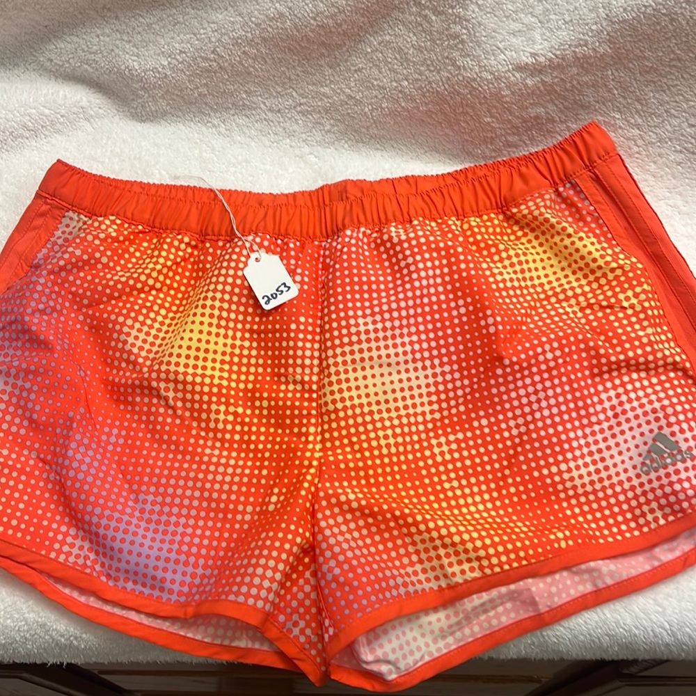 Without Adidas running shorts, size large
